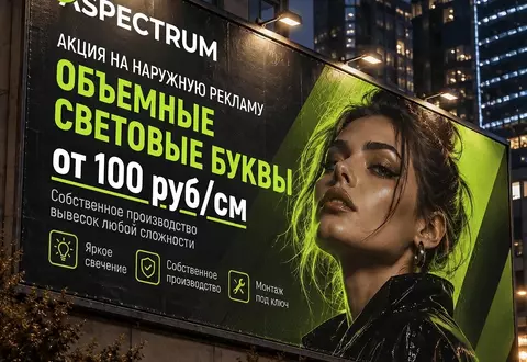 Время сиять: акция от ASPECTRUM до конца года на световые буквы и подарки к заказу